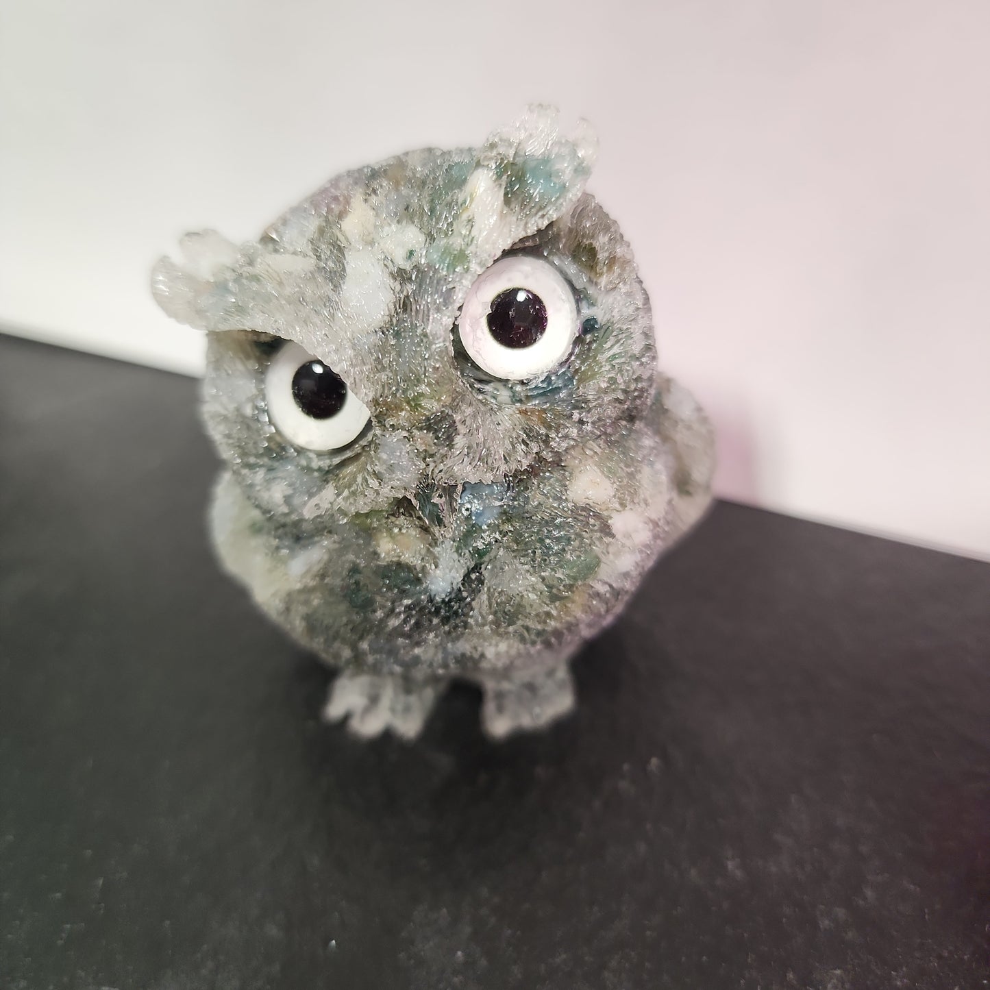 Crystal Resin Owl Heavenly Healing