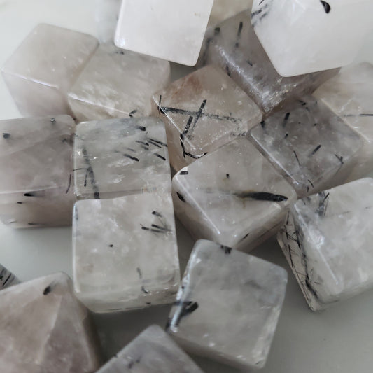 Black Tourmaline In Quartz Cube Heavenly Healing