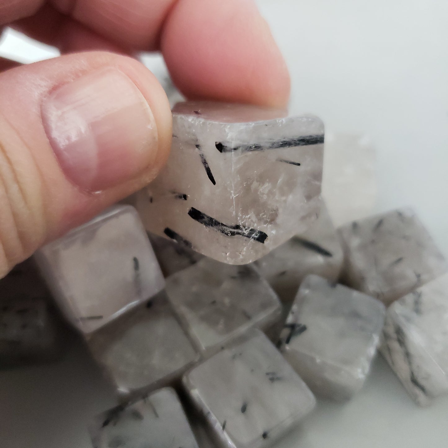 Black Tourmaline In Quartz Cube Heavenly Healing