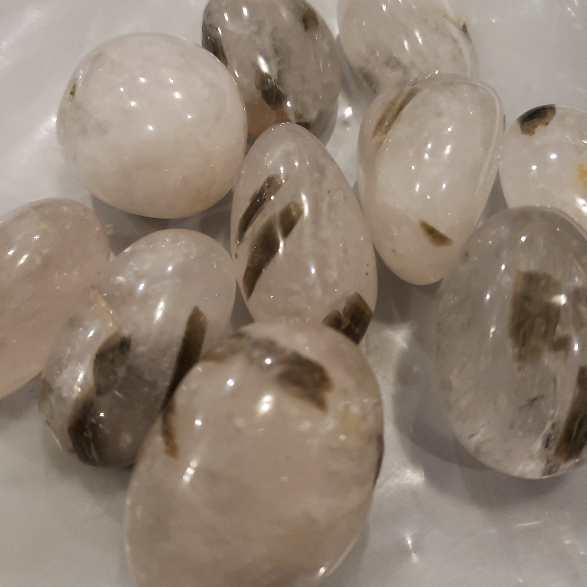 Green Tourmaline In Clear Quartz (Rare) Heavenly Healing