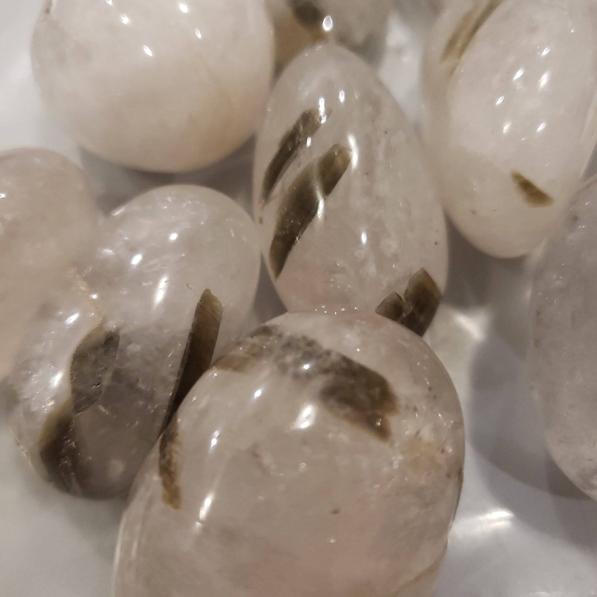 Green Tourmaline In Clear Quartz (Rare) Heavenly Healing