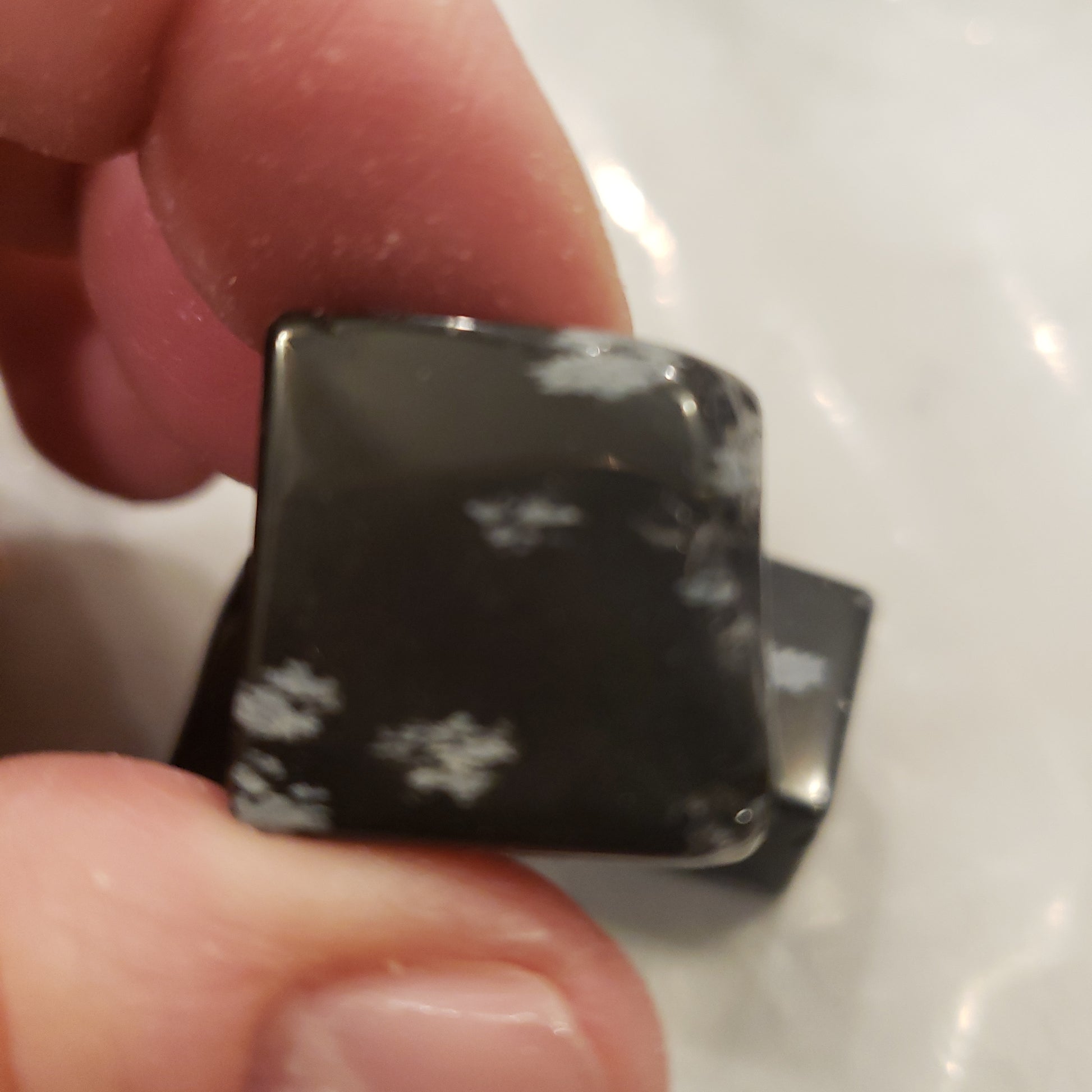 Snowflake Obsidian Cube Heavenly Healing