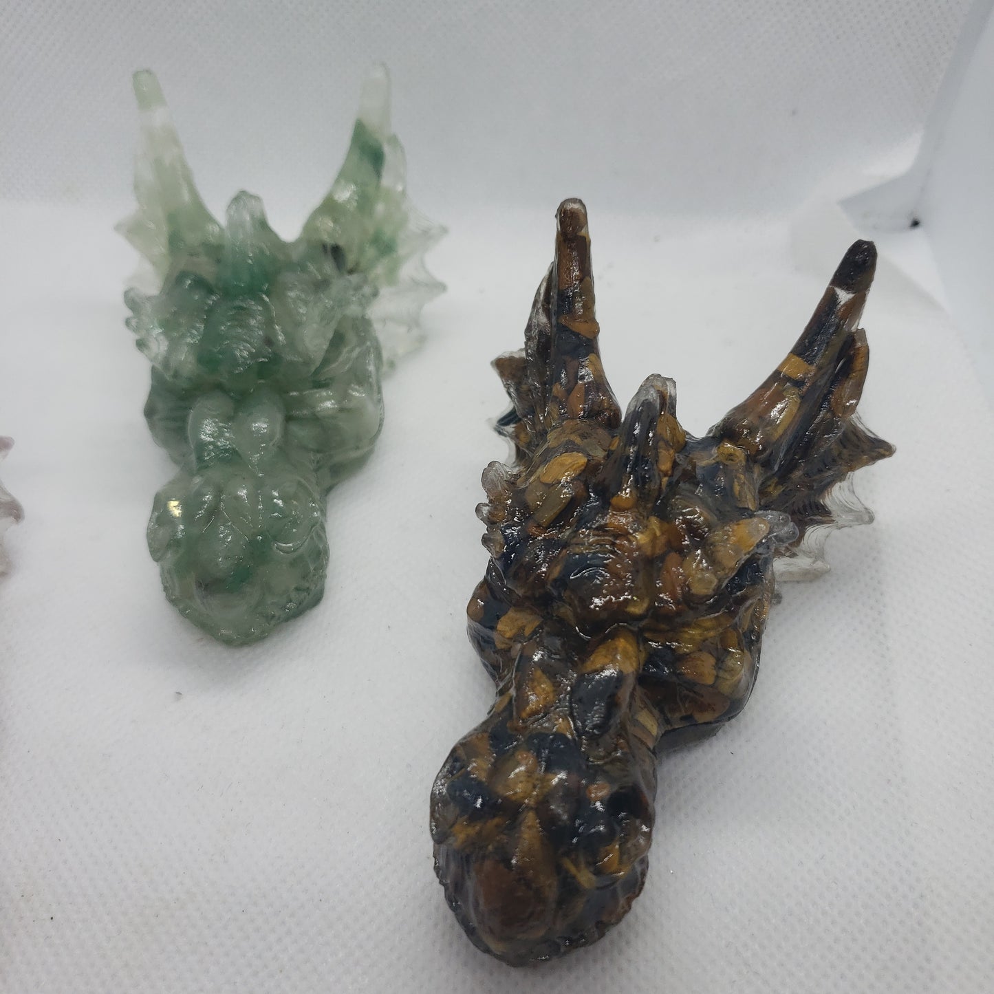 Crystal Resin Dragon Heads Heavenly Healing