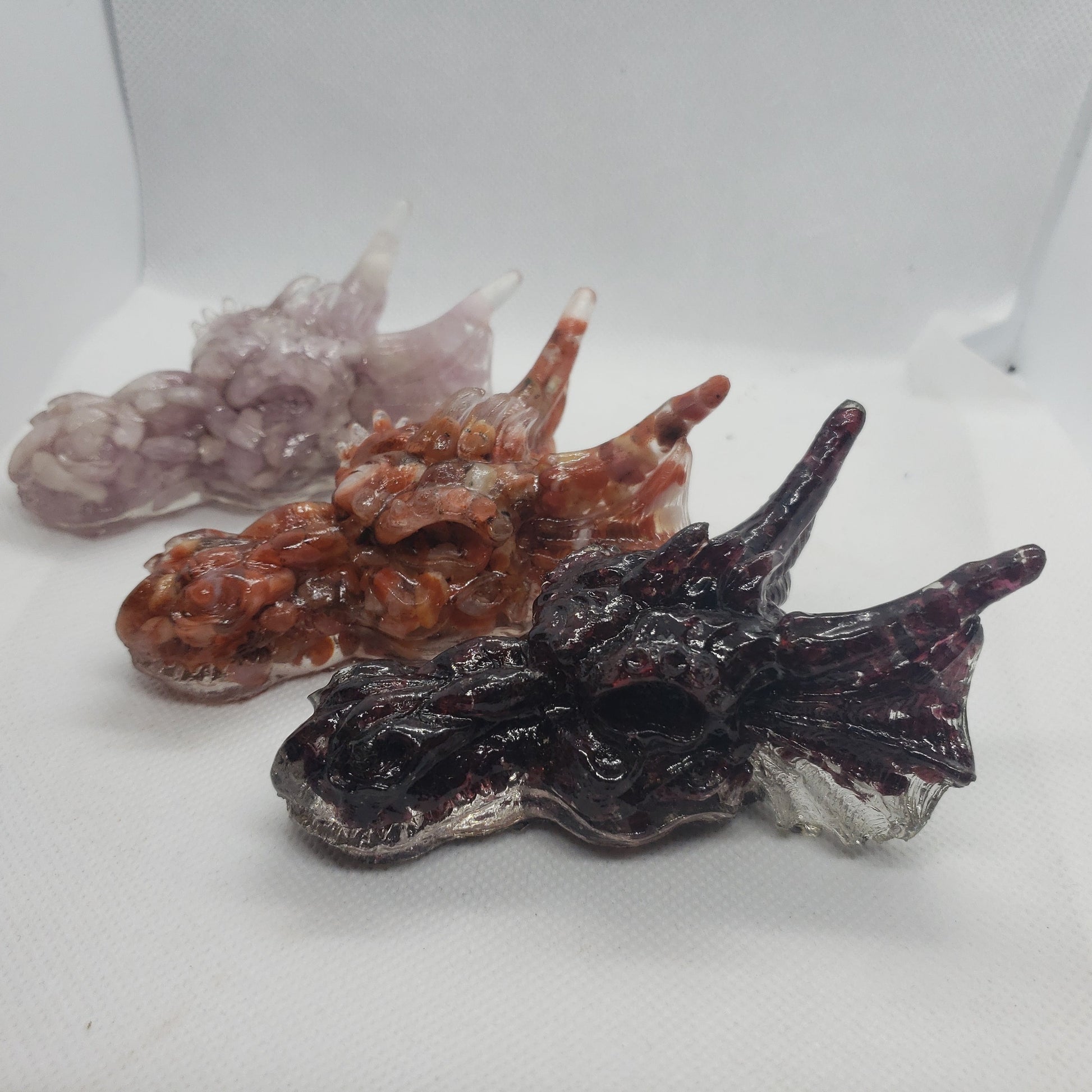 Crystal Resin Dragon Heads Heavenly Healing