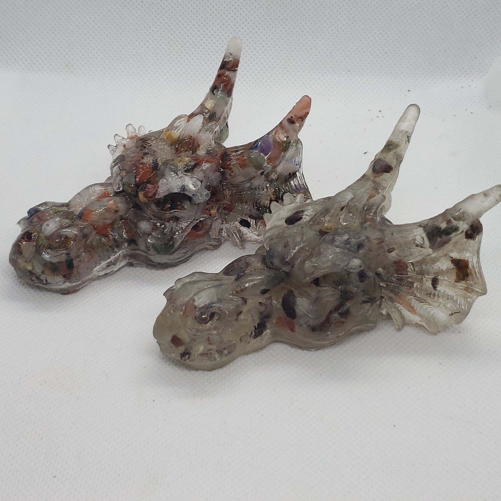 Crystal Resin Dragon Heads Heavenly Healing
