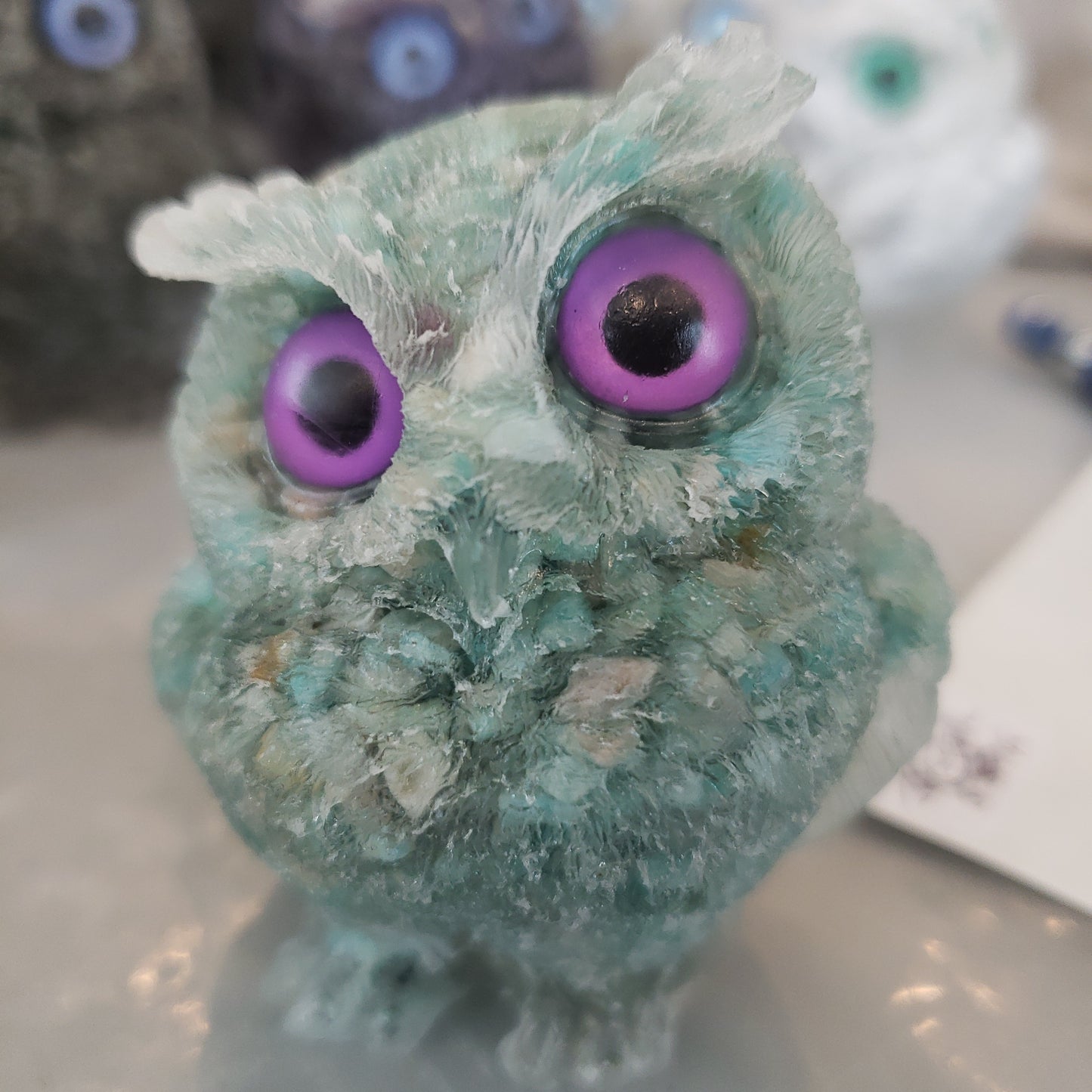 Crystal Resin Owl Heavenly Healing