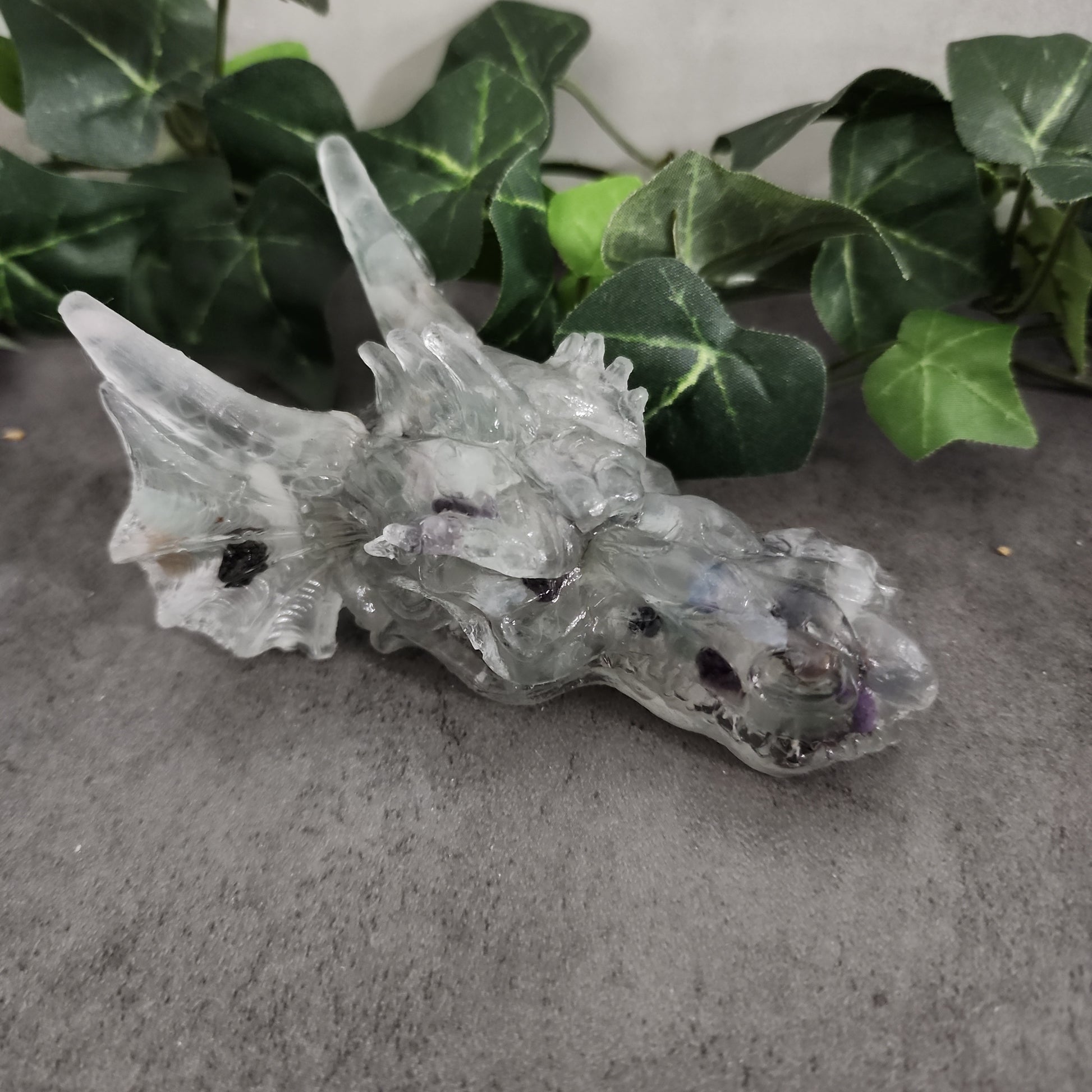 Crystal Resin Dragon Heads Heavenly Healing