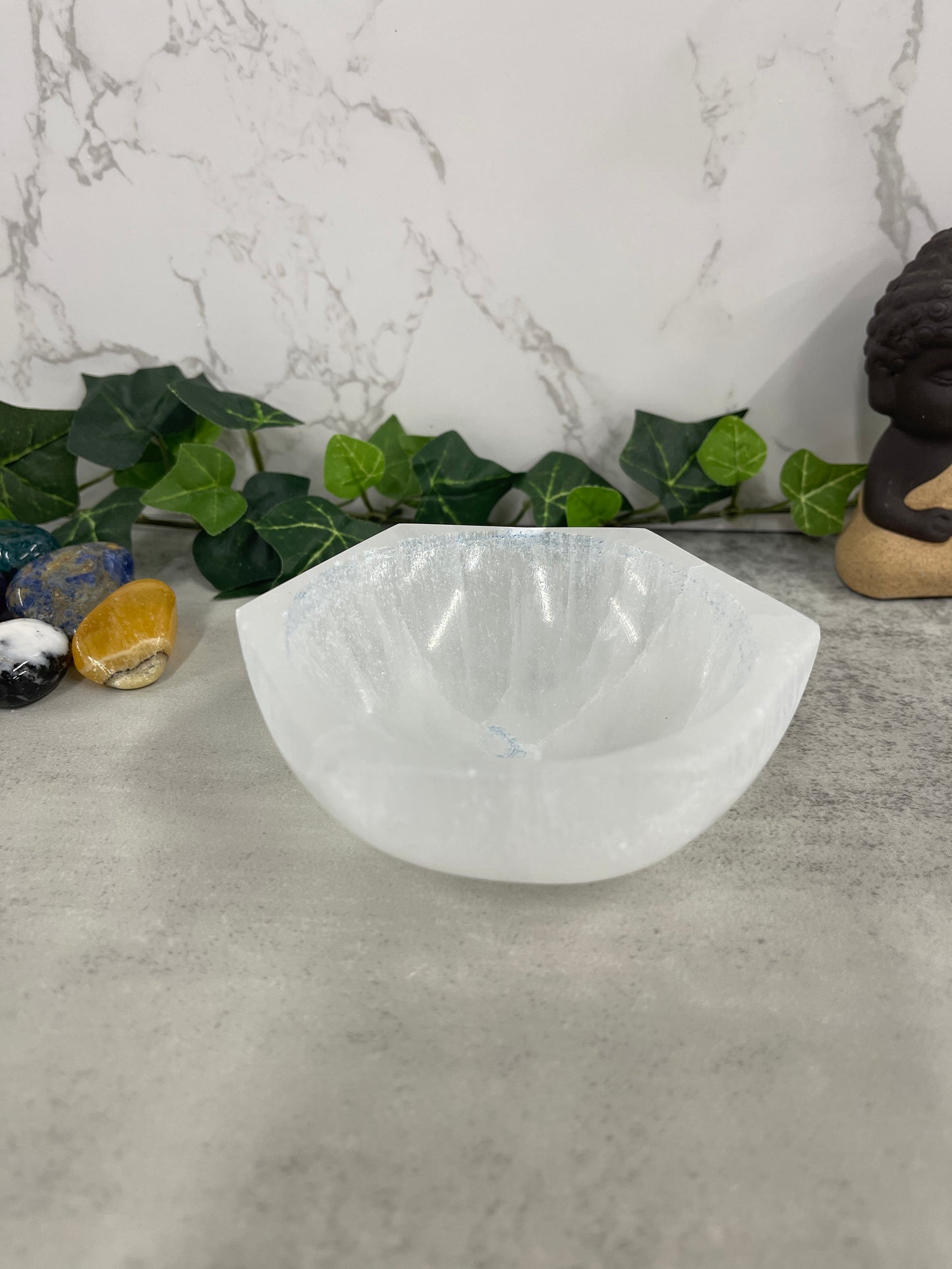 Selenite Hexagon Bowl Heavenly Healing