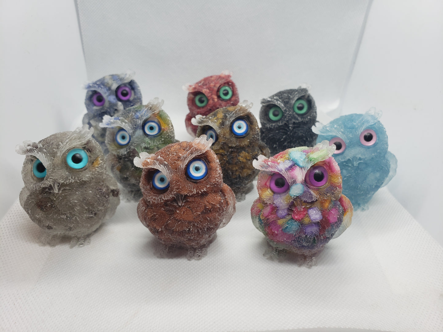 Crystal Resin Owl Heavenly Healing