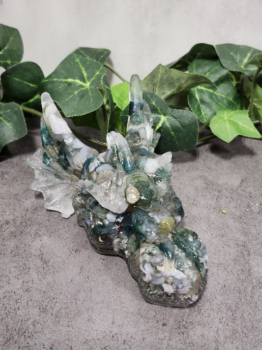 Crystal Resin Dragon Heads Heavenly Healing