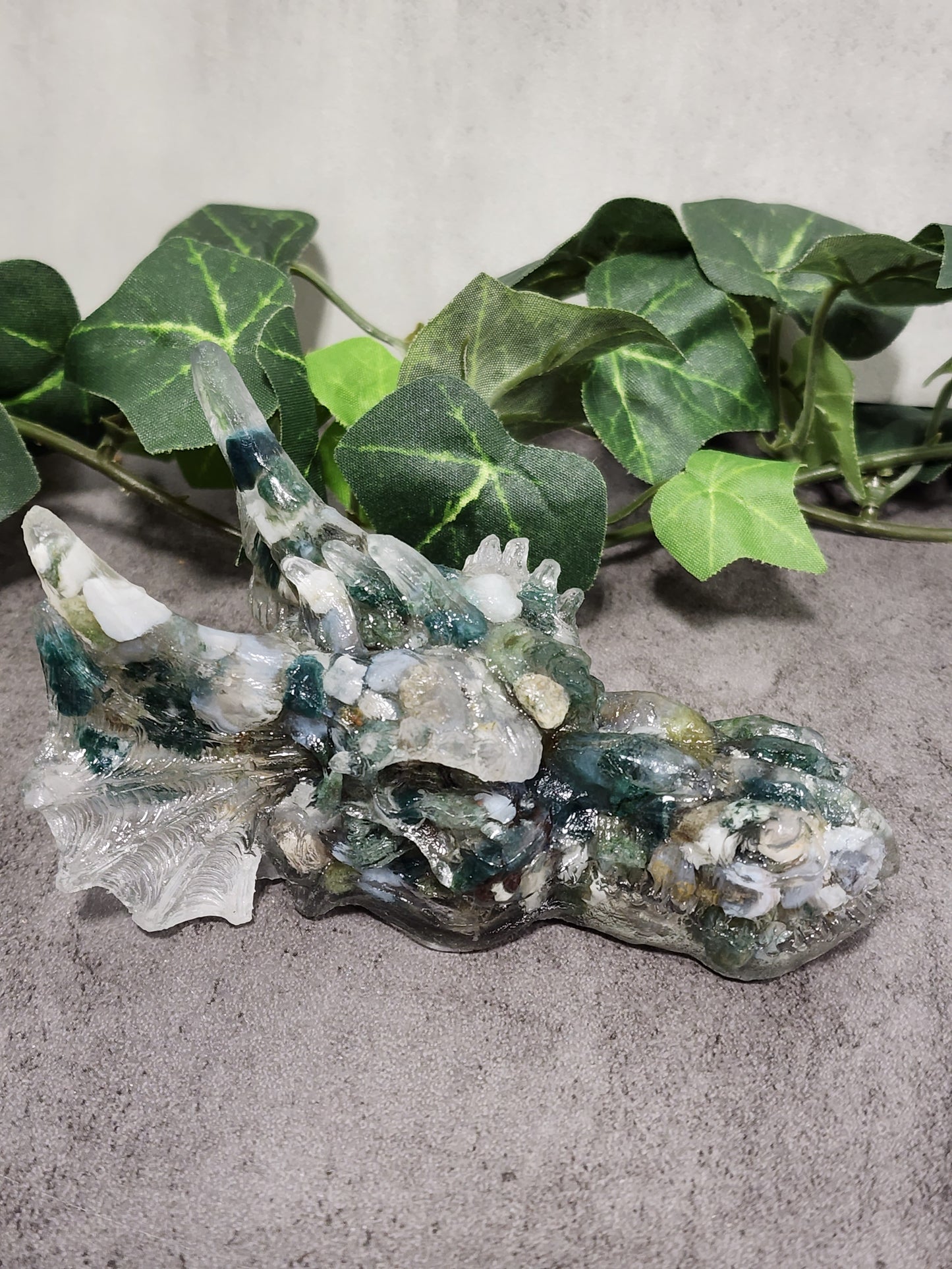 Crystal Resin Dragon Heads Heavenly Healing