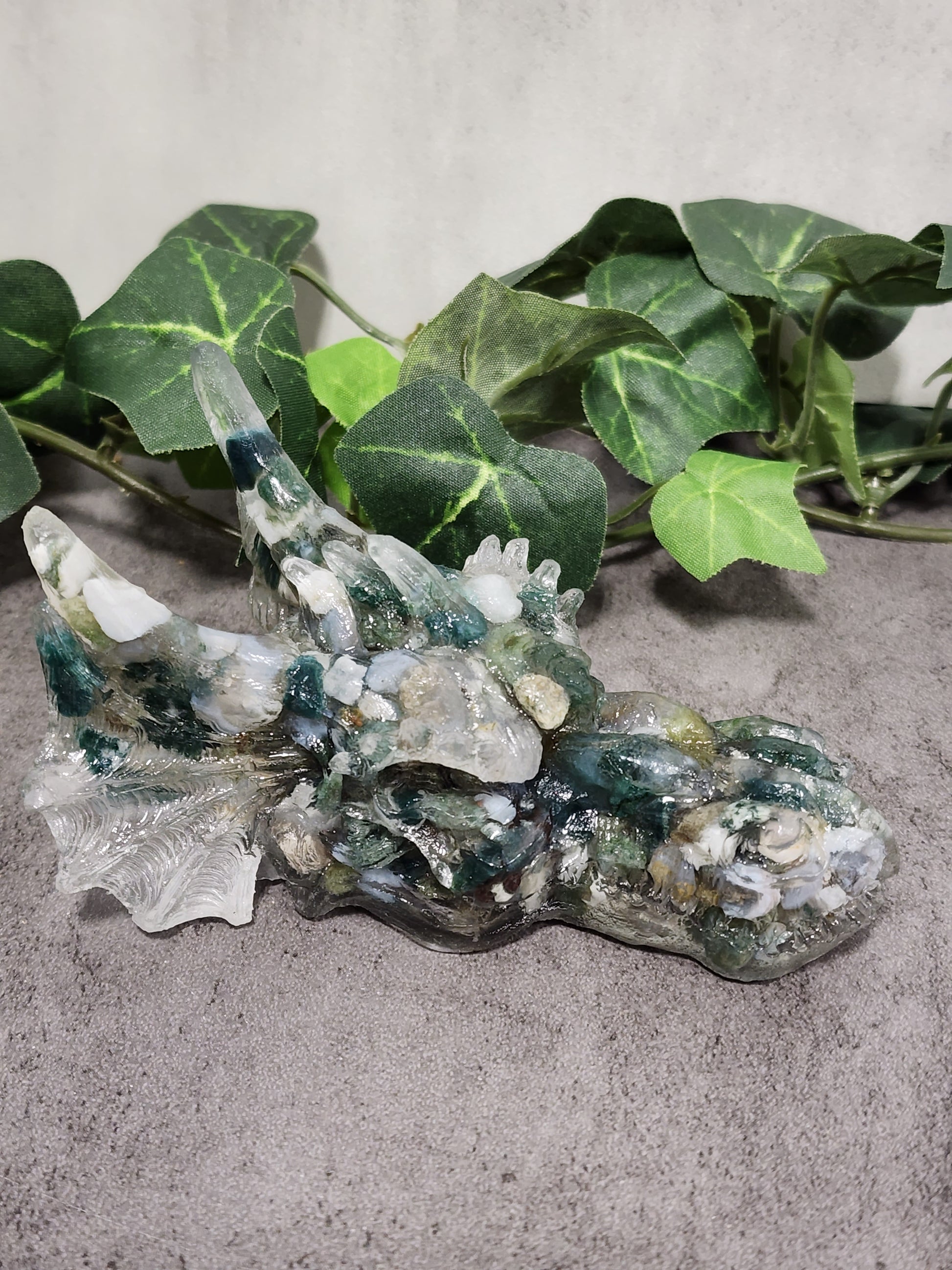Crystal Resin Dragon Heads Heavenly Healing