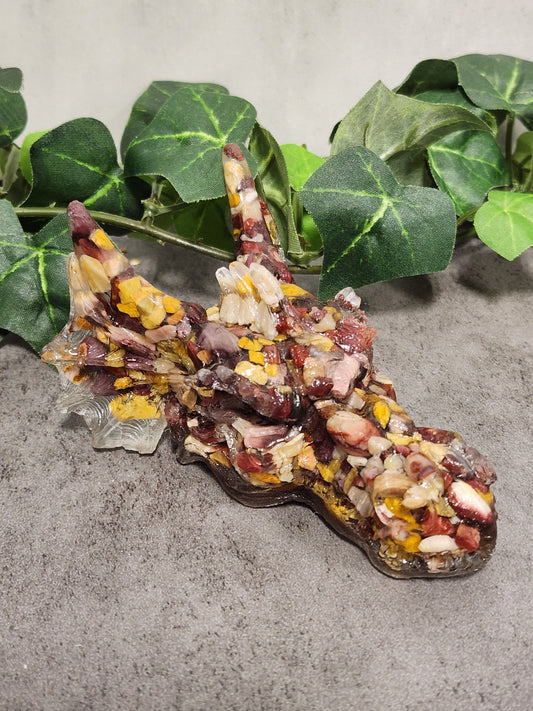 Crystal Resin Dragon Heads Heavenly Healing