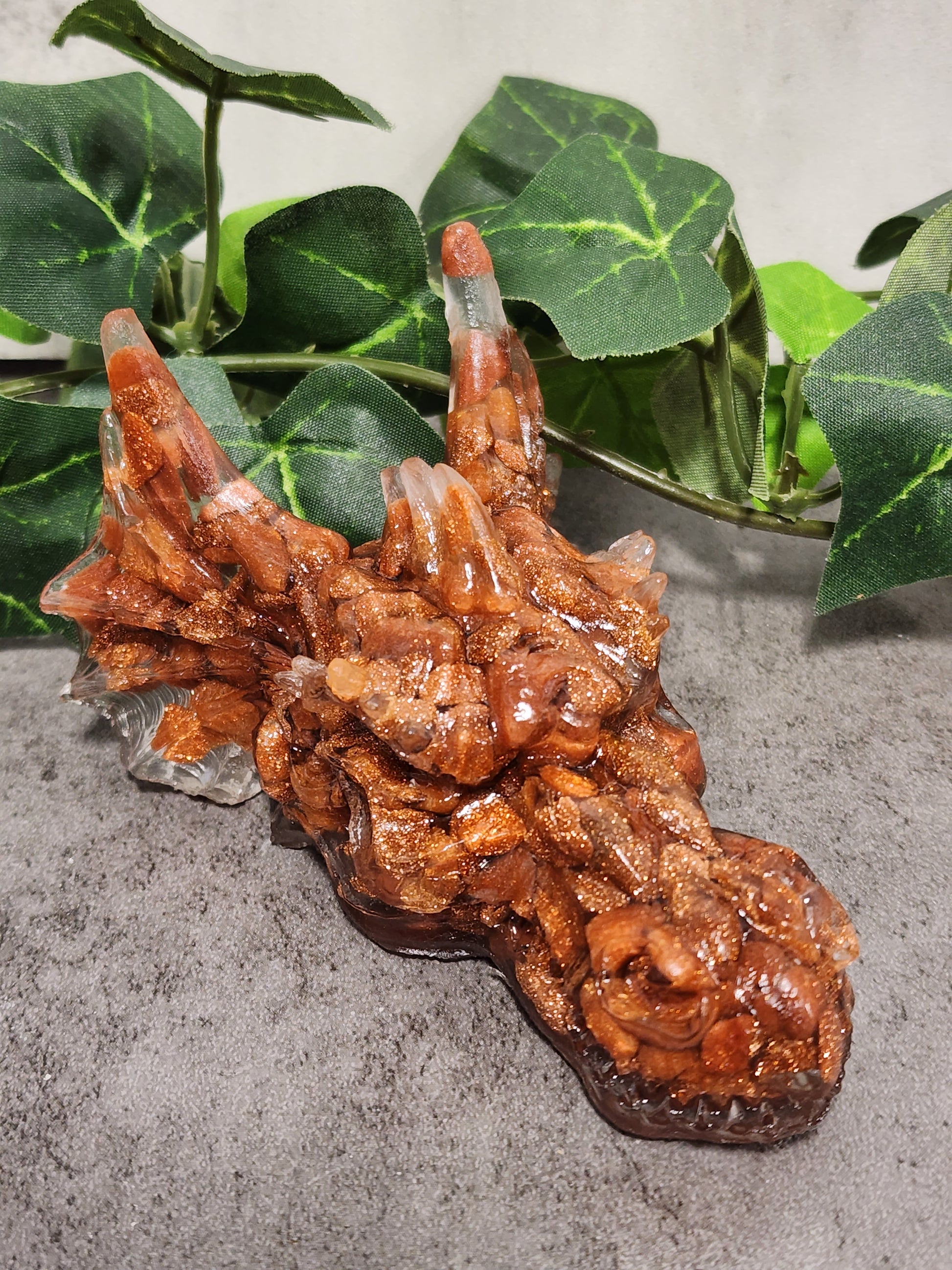 Crystal Resin Dragon Heads Heavenly Healing
