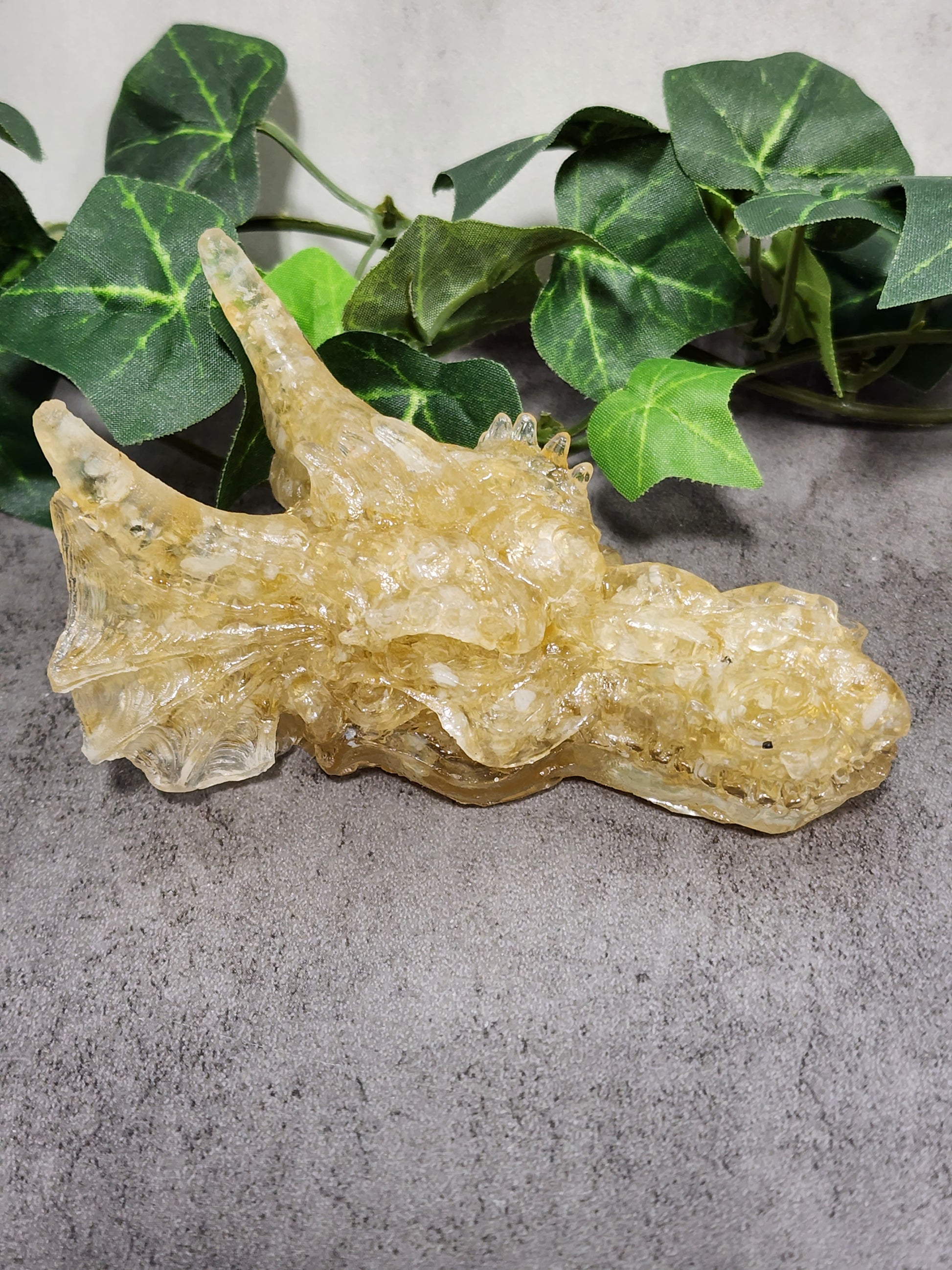 Crystal Resin Dragon Heads Heavenly Healing
