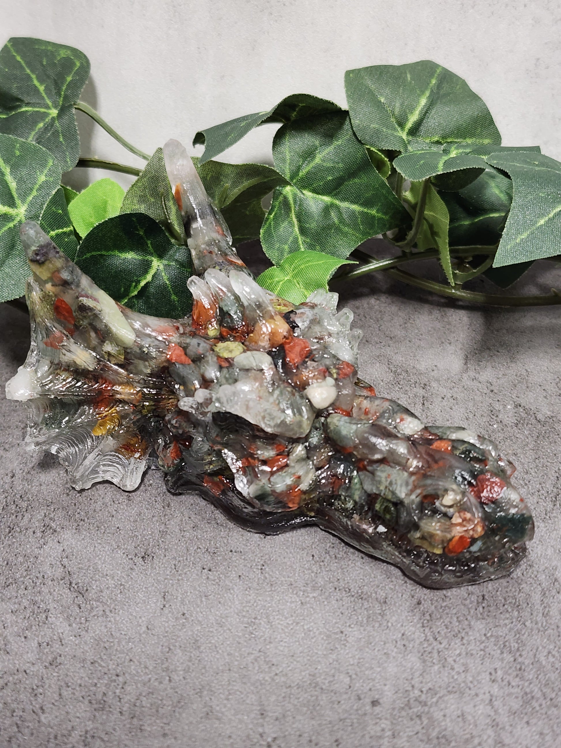 Crystal Resin Dragon Heads Heavenly Healing