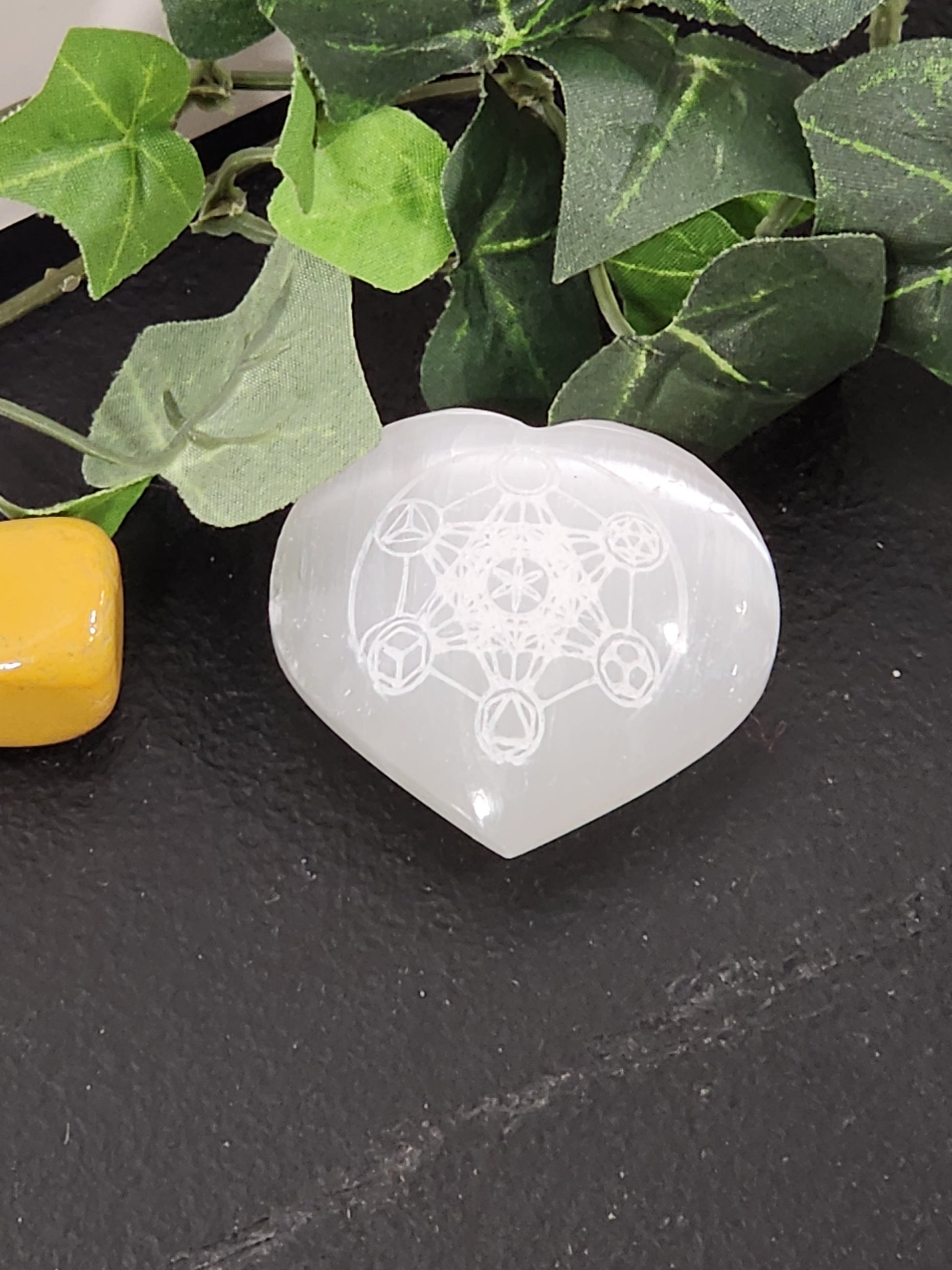 Selenite Palm Heart Stone Heavenly Healing