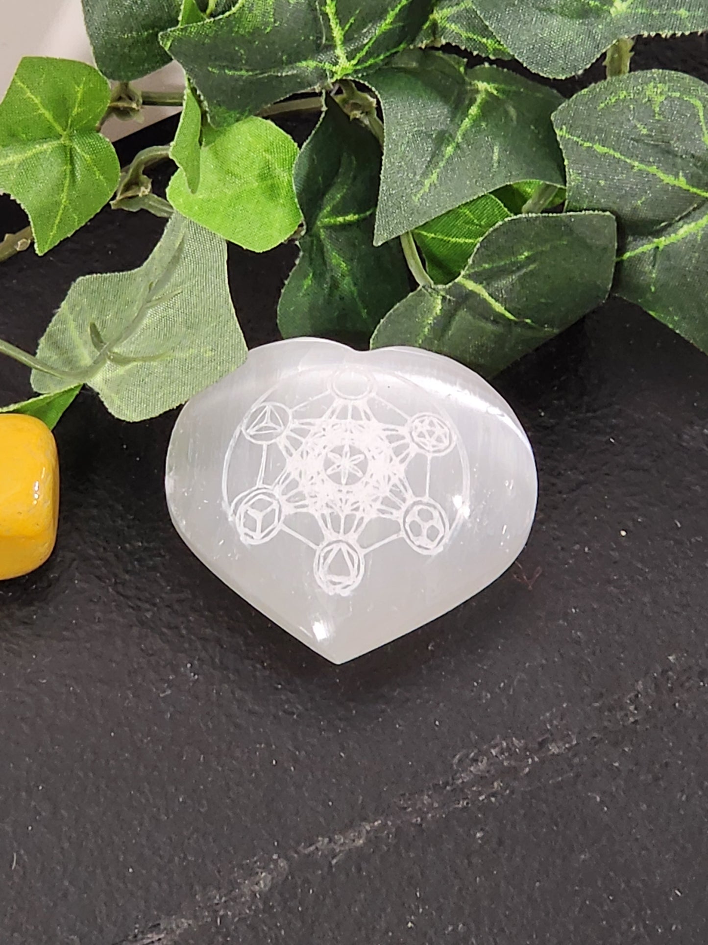 Selenite Palm Heart Stone Heavenly Healing