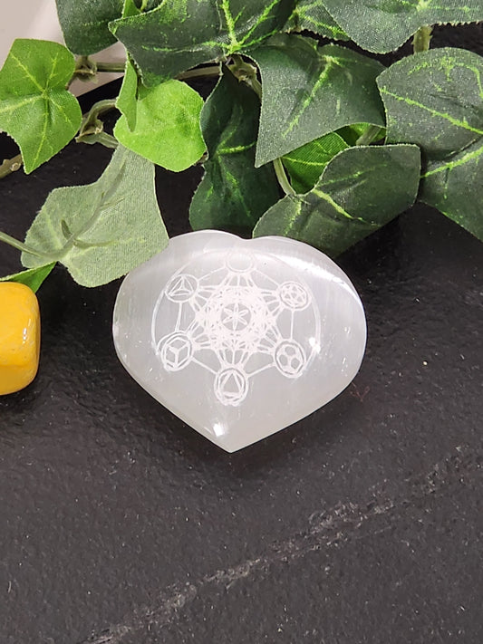 Selenite Palm Heart Stone Heavenly Healing