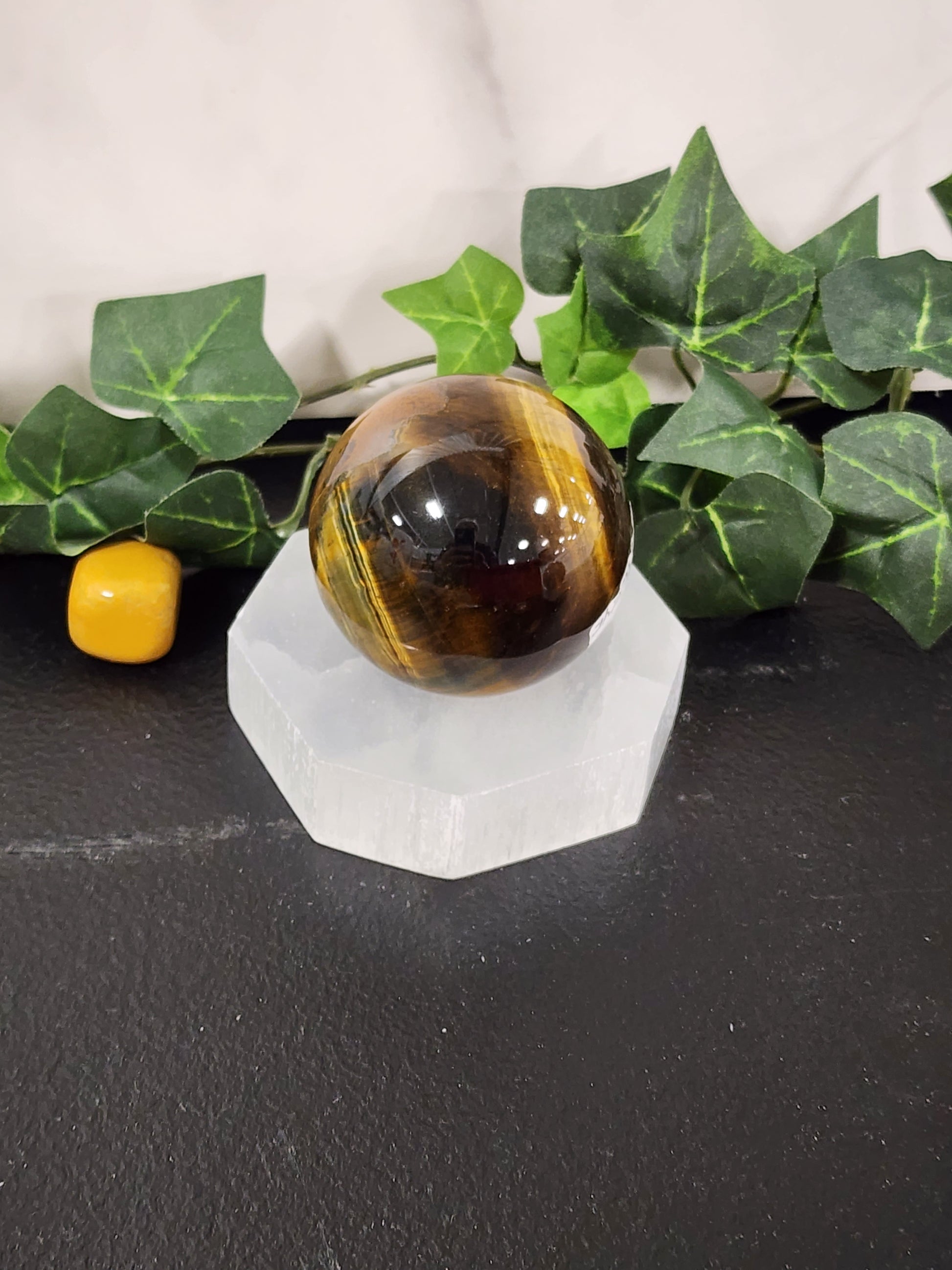 Selenite Sphere Holder Heavenly Healing