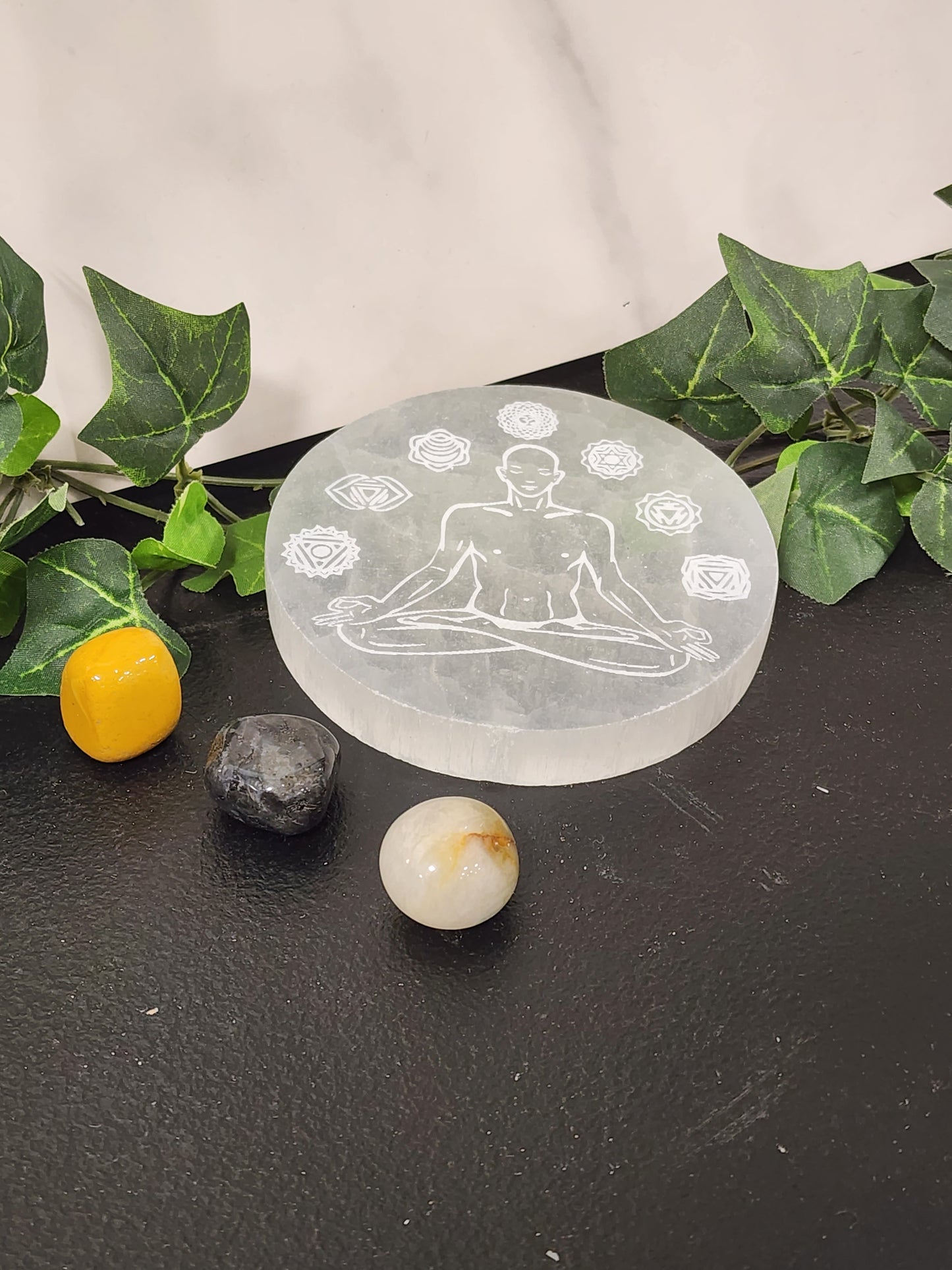 Selenite Chakra Charging Plate Heavenly Healing