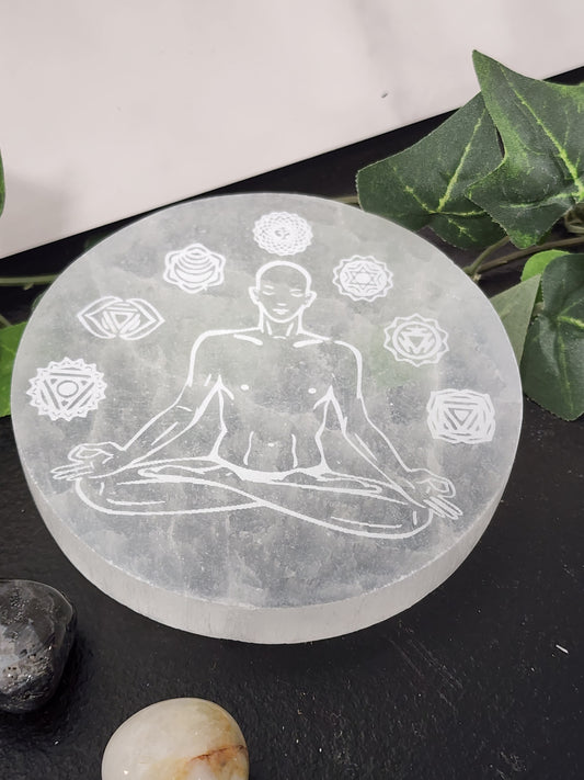 Selenite Chakra Charging Plate Heavenly Healing