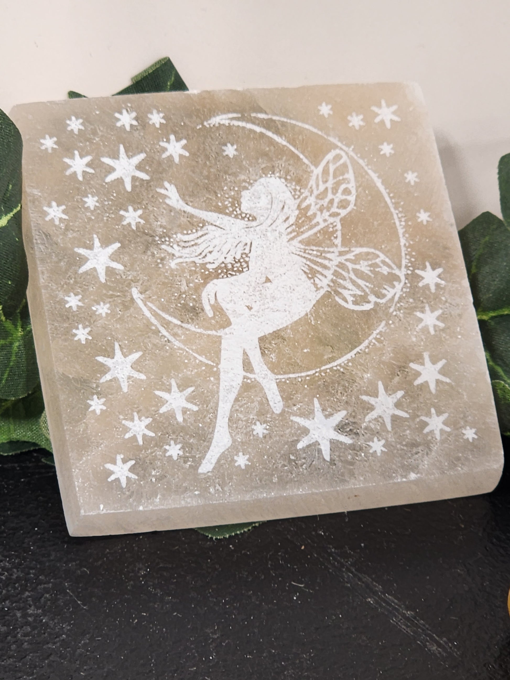 Selenite Fairy Peach Charging Plates Heavenly Healing