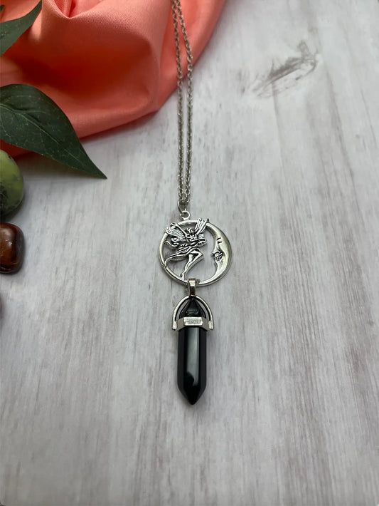 Black Tourmaline Charm Necklace Heavenly Healing