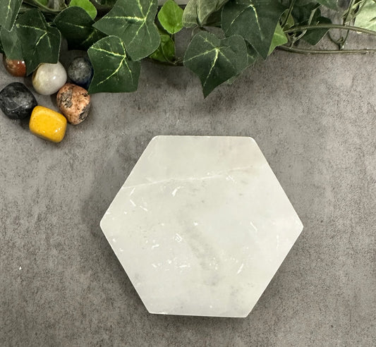 Selenite Hexagon Charging Plates Heavenly Healing