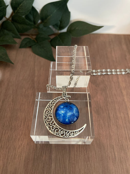 Sky and Moon Pendant Necklace Heavenly Healing