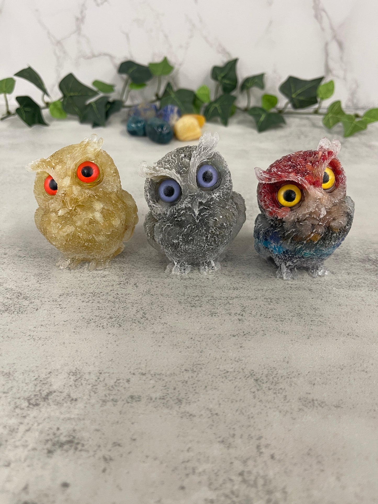 Crystal Resin Owl Heavenly Healing