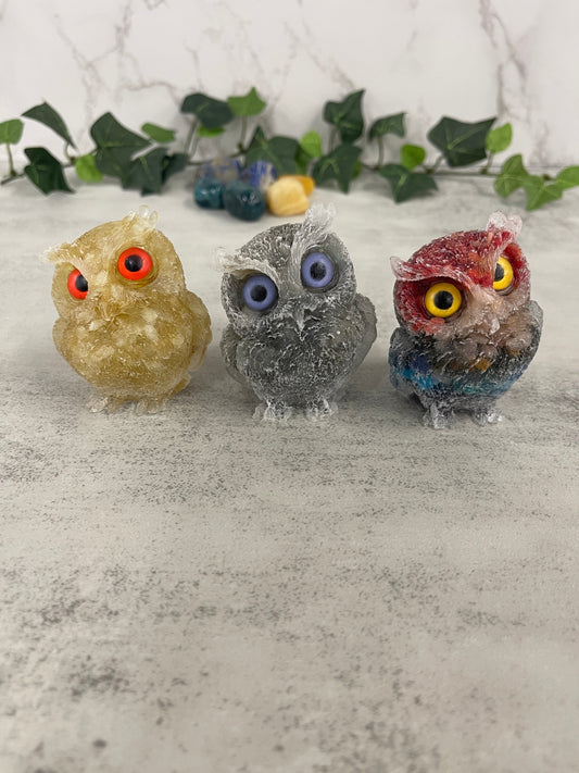 Crystal Resin Owl Heavenly Healing