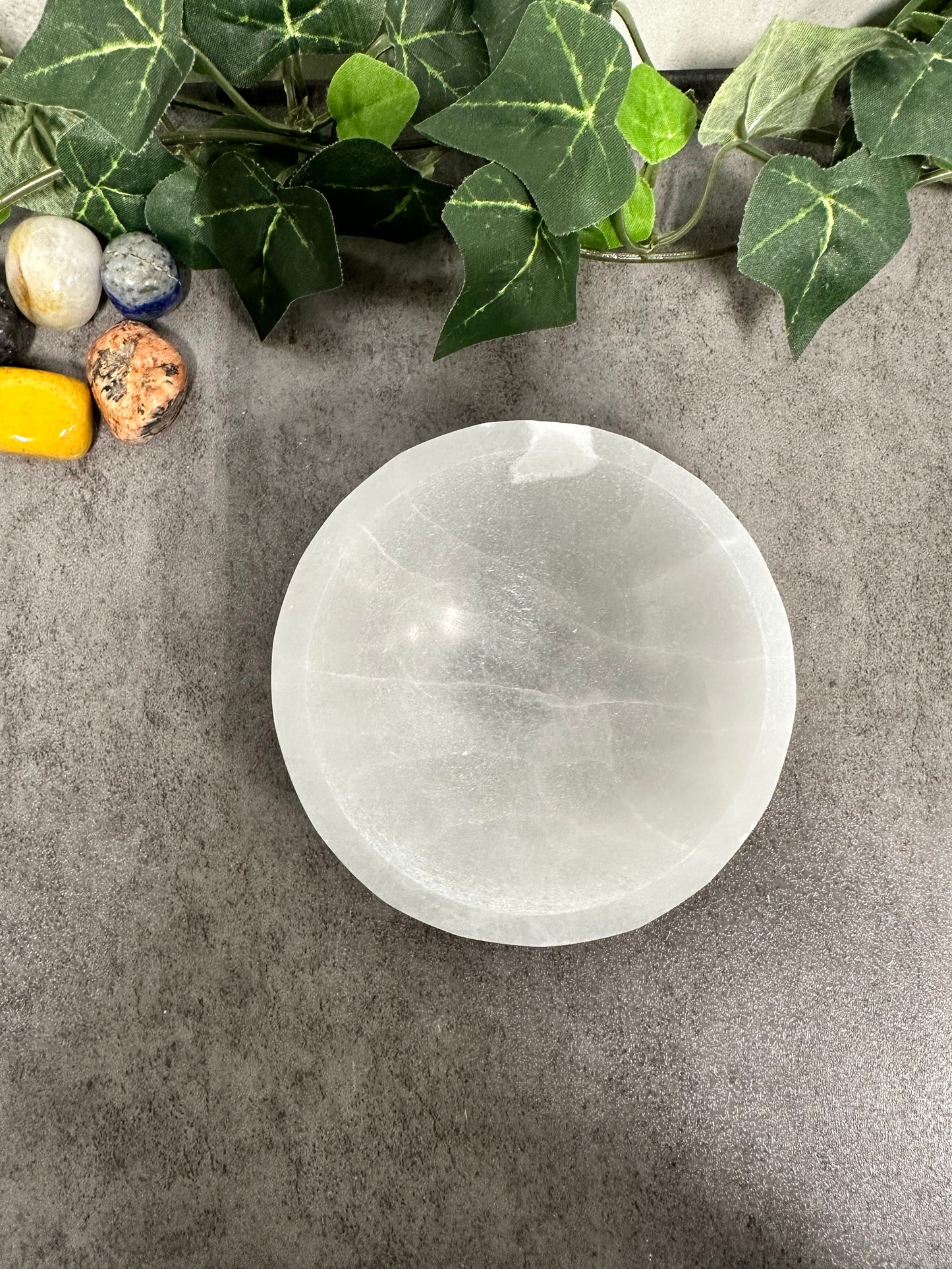 Selenite Round Dish Heavenly Healing