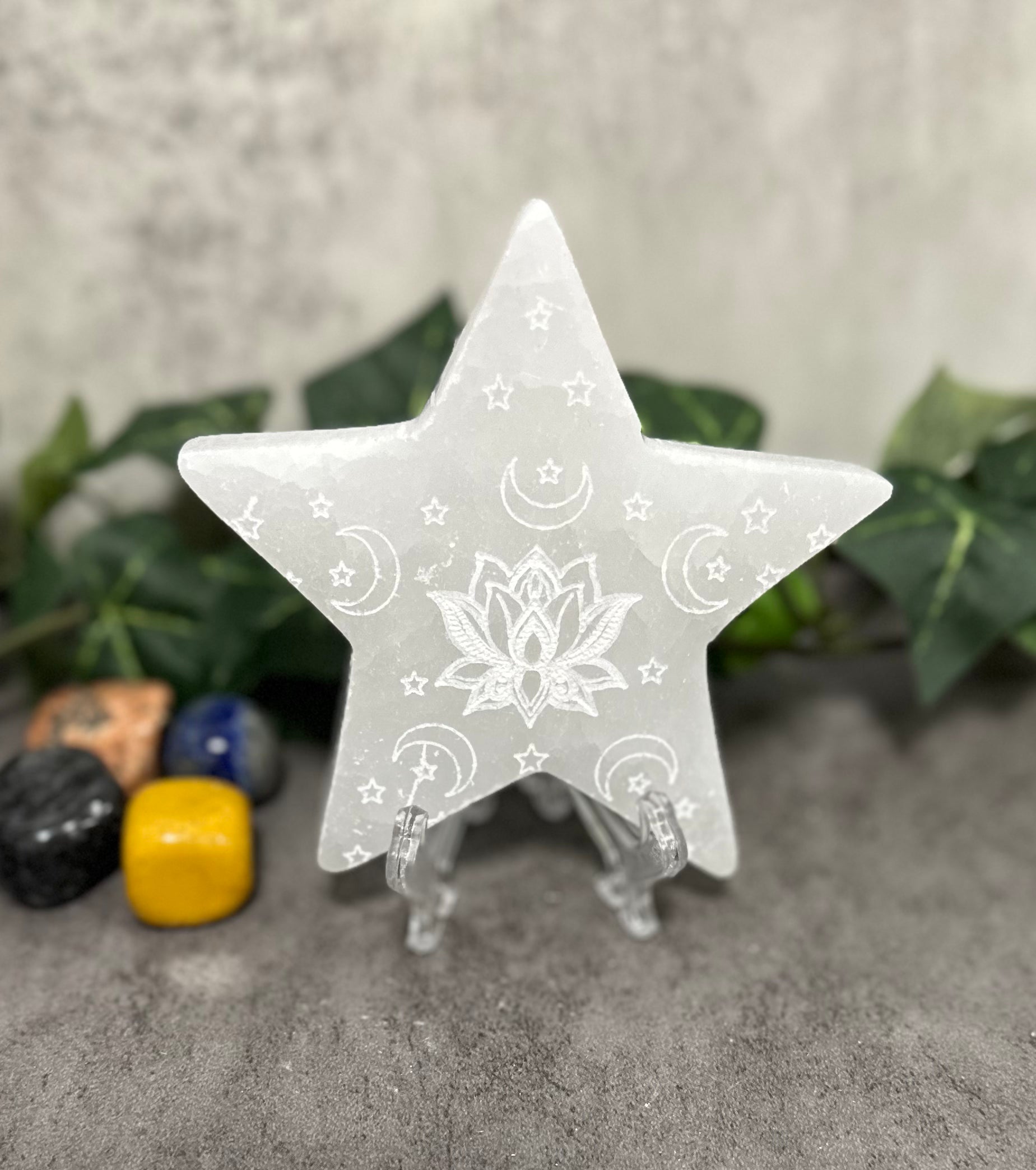 Selenite Lotus Star Heavenly Healing