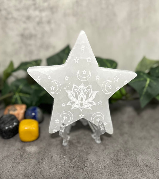 Selenite Lotus Star Heavenly Healing