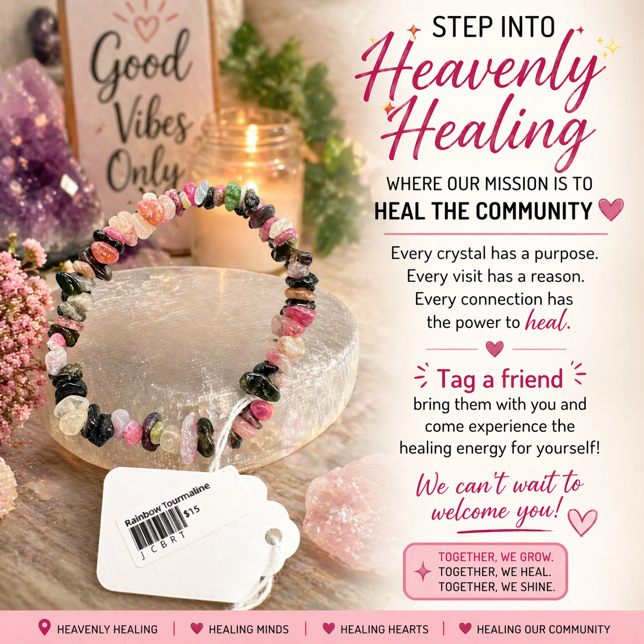 Mixed Crystal Chip Bracelet Heavenly Healing