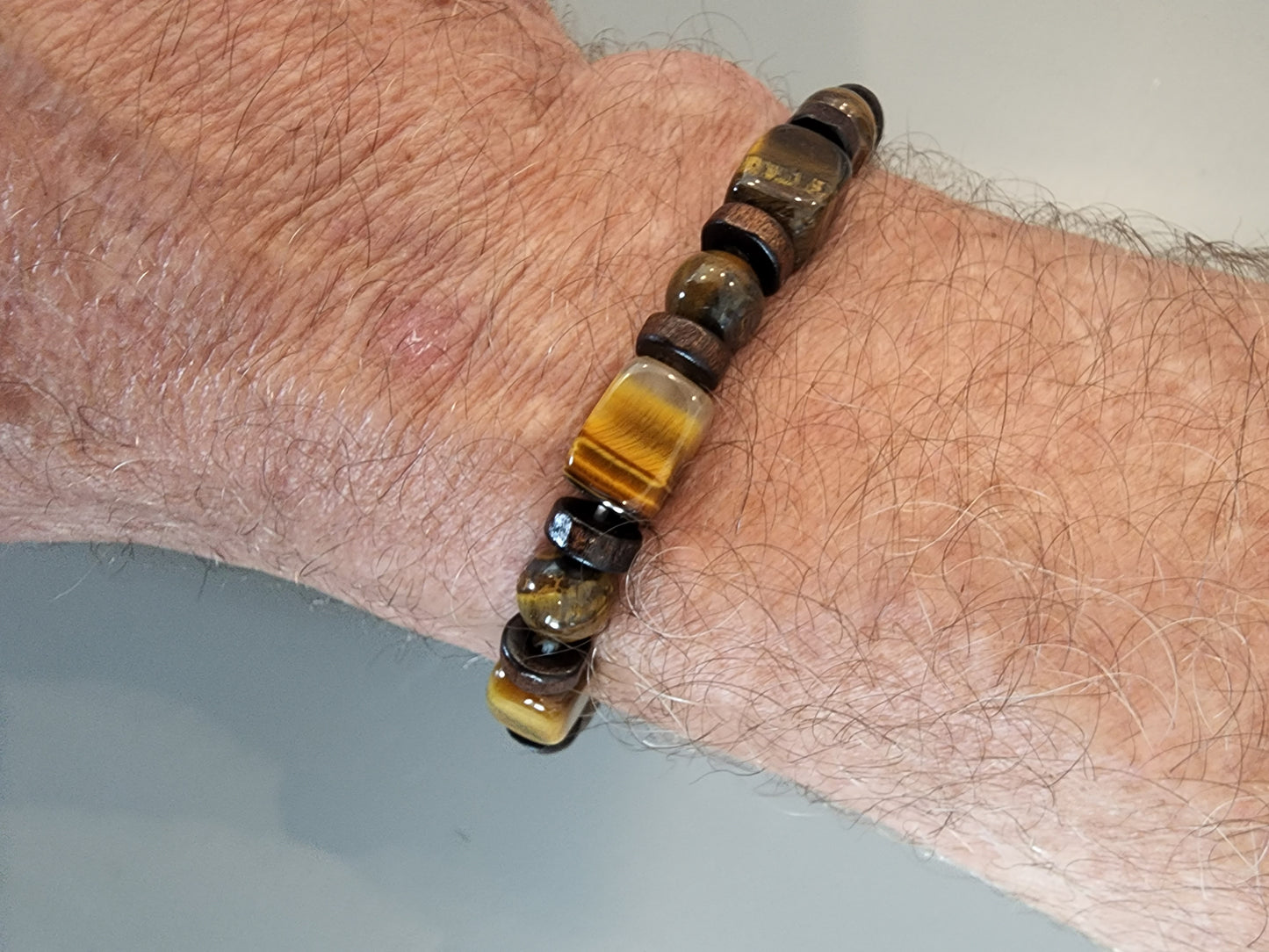 Men's Tiger Eye/ Black Onxy Bracelet Heavenly Healing