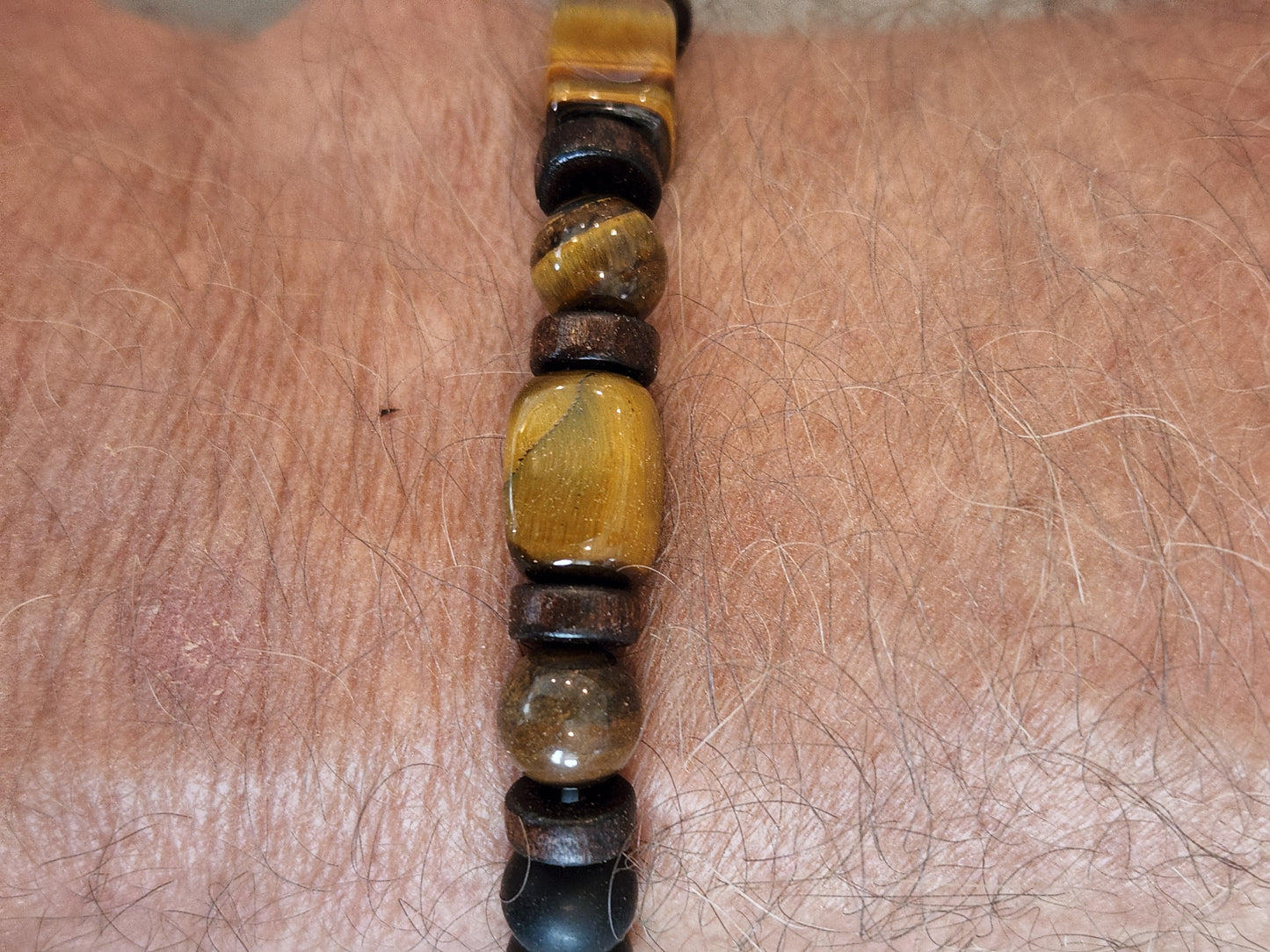 Men's Tiger Eye/ Black Onxy Bracelet Heavenly Healing