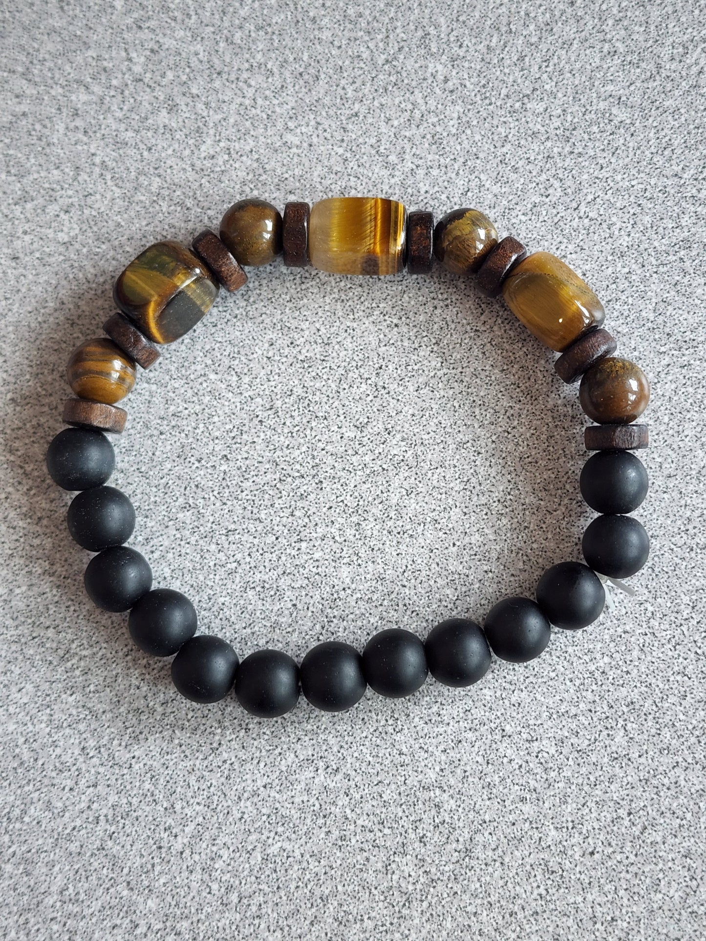 Men's Tiger Eye/ Black Onxy Bracelet Heavenly Healing