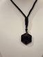 Hexagon Black Obsidian Pendant/ Necklace Heavenly Healing