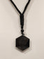 Hexagon Black Obsidian Pendant/ Necklace Heavenly Healing