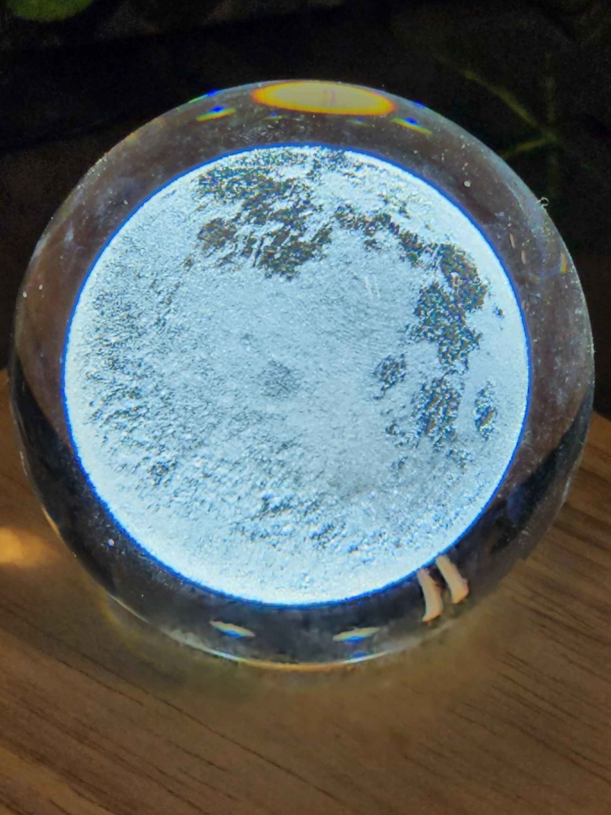 Clear Etched Sphere Heavenly Healing