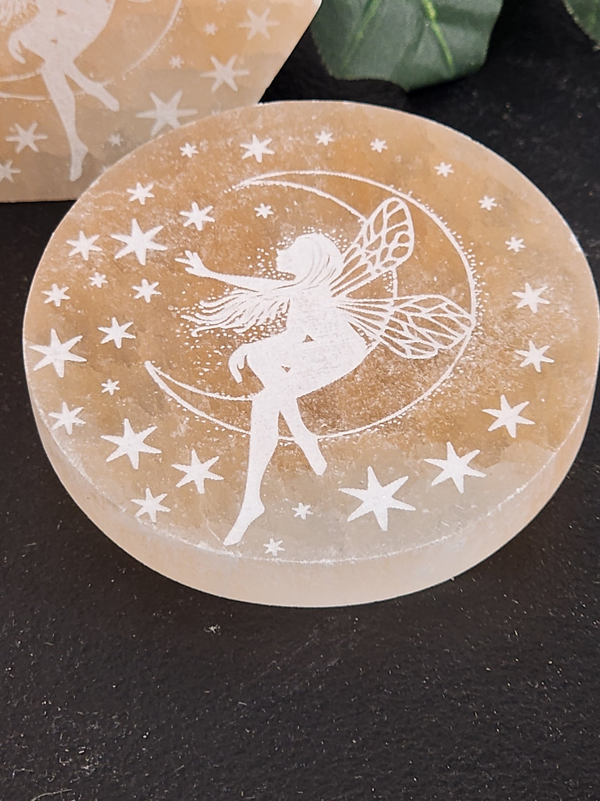 Selenite Fairy Peach Charging Plates Heavenly Healing