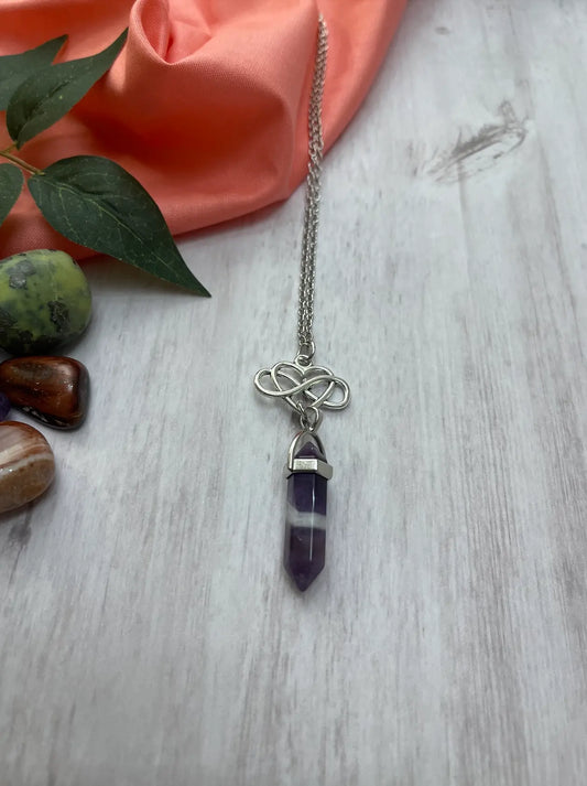 Amethyst Crystal Charm Necklace Heavenly Healing