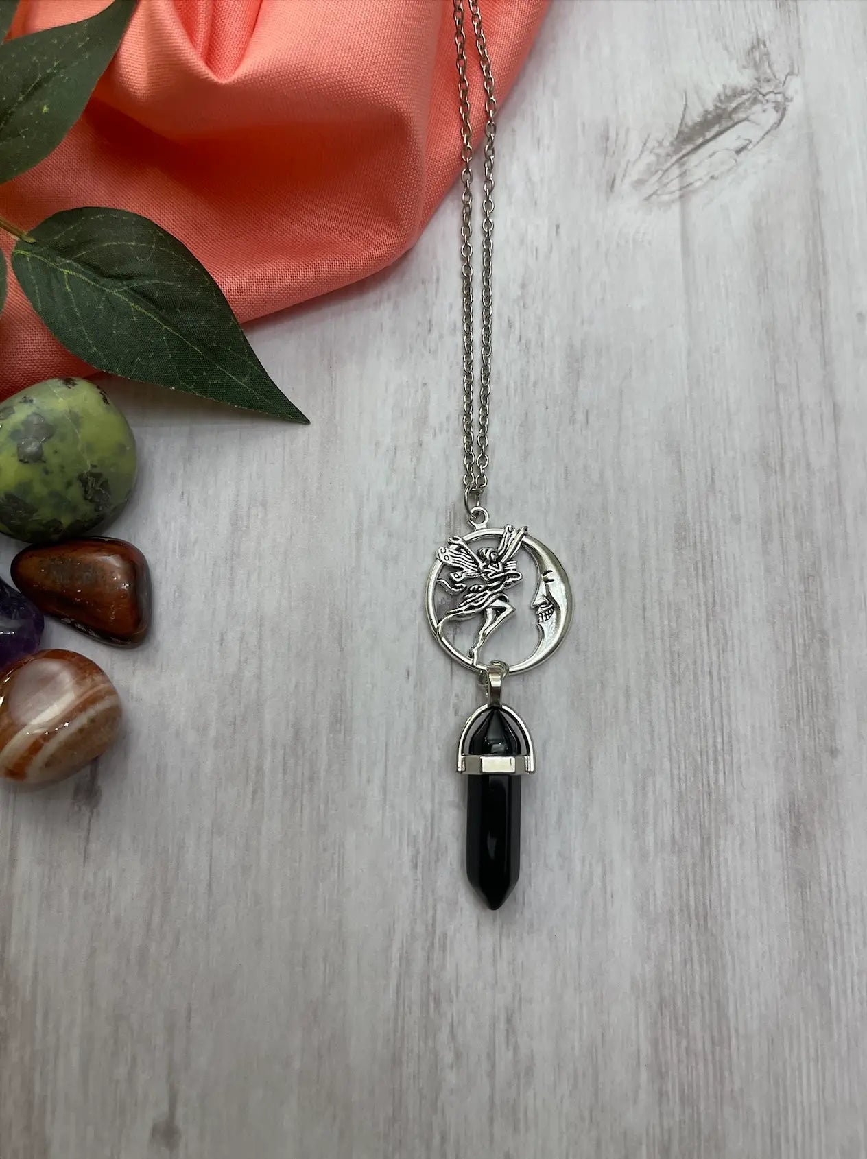 Black Tourmaline Charm Necklace Heavenly Healing