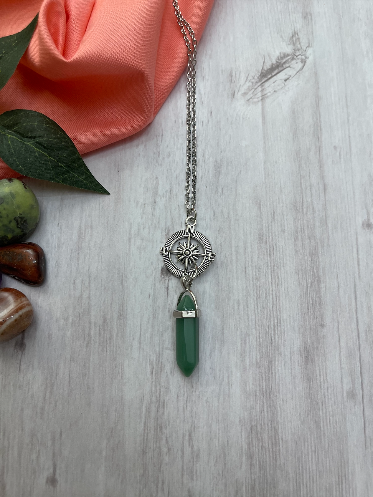 Green Aventurine Crystal Charm Necklace Heavenly Healing
