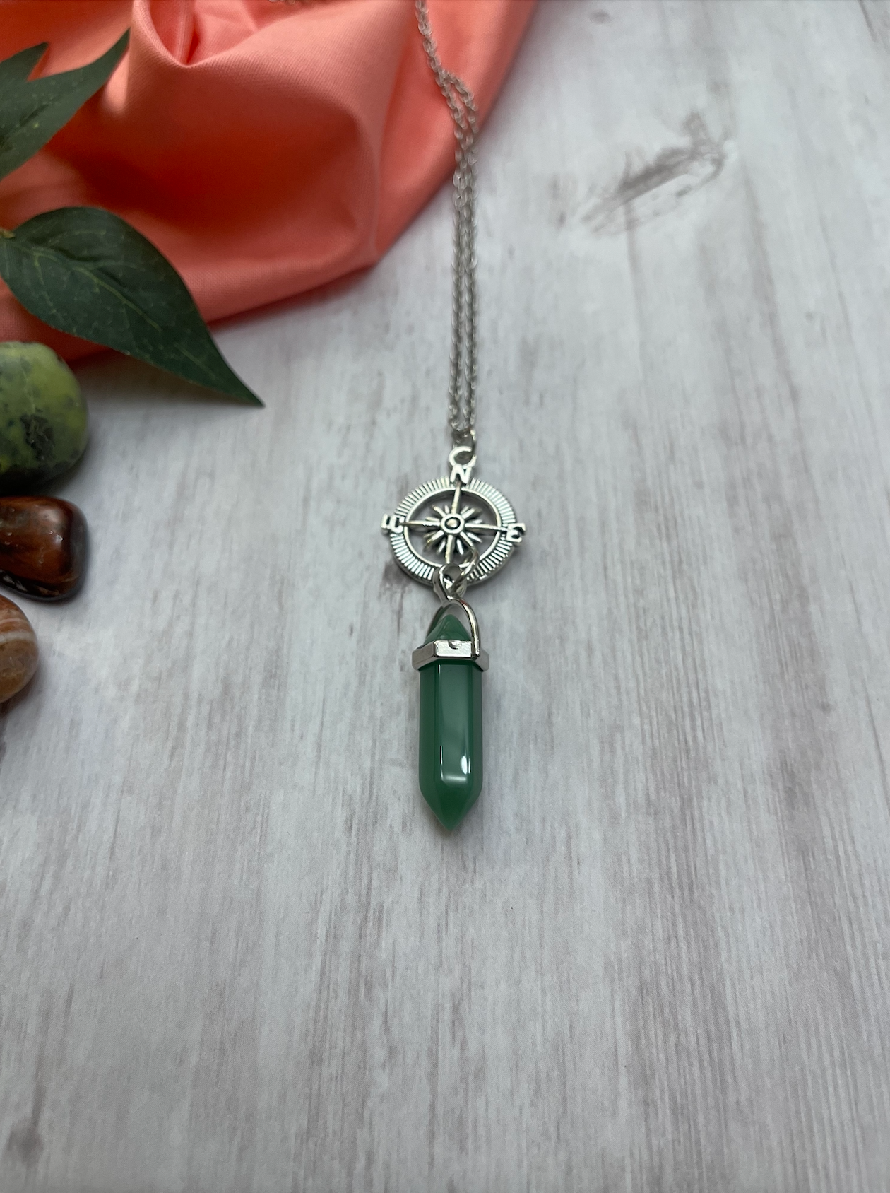 Green Aventurine Crystal Charm Necklace Heavenly Healing