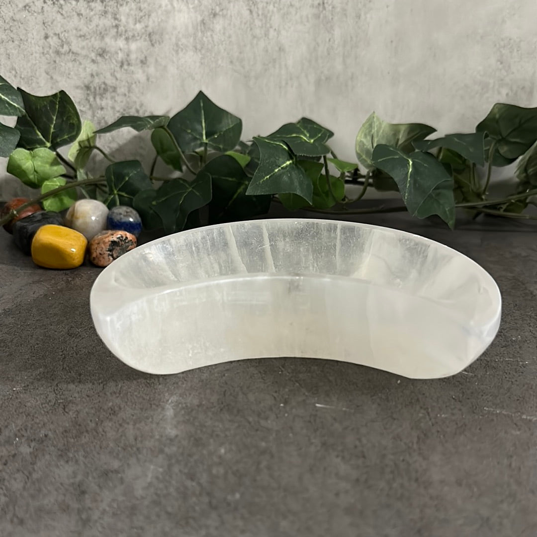 Selenite Crescent Moon Bowl Heavenly Healing